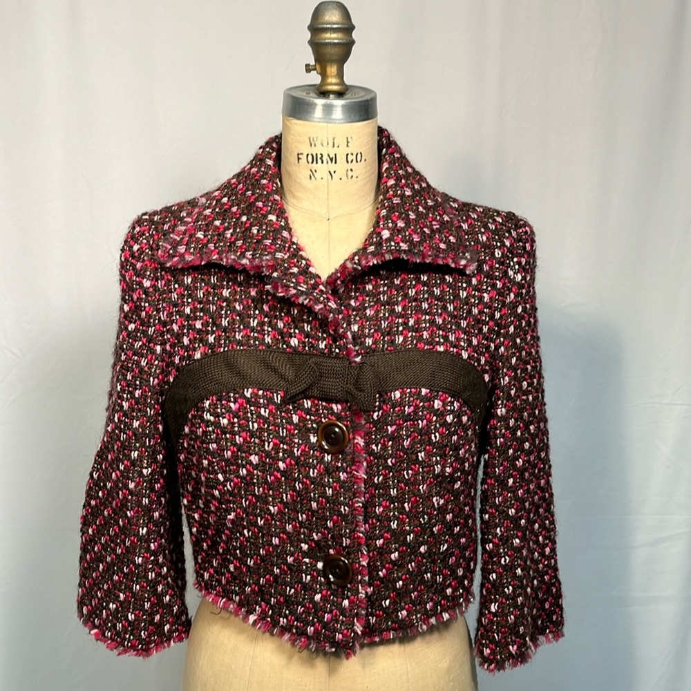 Lela Rose Wool Tweed Jacket Size 10